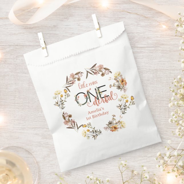 Girl 1st Birthday | Little Miss Onederful  Favour Bags (Clipped)