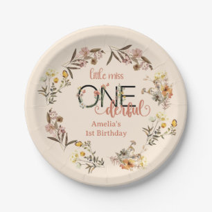 Girl 1st Birthday   Little Miss Onederful  Paper Plate