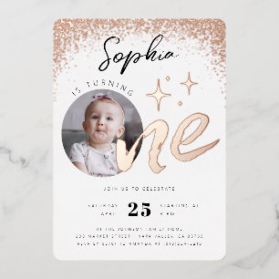 Girl 1st Birthday Rose Gold Photo