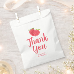 Girl 1st Birthday Sweet Strawberry Thank You Favour Bags