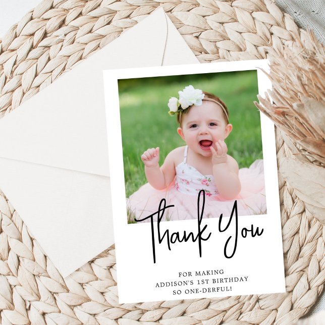 Girl 1st Birthday Thank You Card (Creator Uploaded)