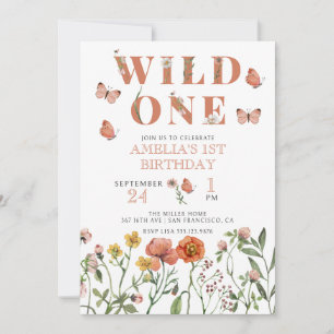 Girl 1st Birthday   Wild One Invitation