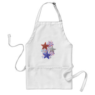 Girl 4th of July Women Red White Blue Star America Standard Apron