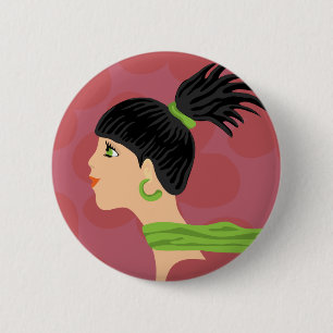 girl 6 cm round badge