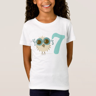 Girl 7th Birthday Party Gifts Teal Owl Age 7 T-Shirt