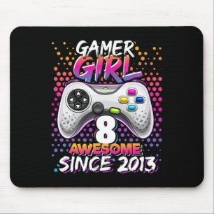 Girl 8 Awesome Since 2013 Video Game 8th Birthday Mouse Mat