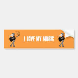 Girl & a Guitar Bumper Sticker (BSt26)