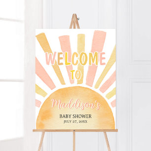 Girl A Little Ray of Sunshine Baby Shower Welcome Poster