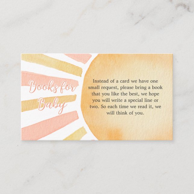 Girl A Little Ray of Sunshine Books for Baby Enclosure Card (Front)