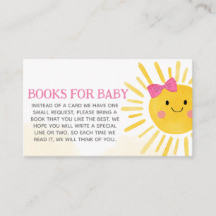 Girl A Little Ray of Sunshine Books for Baby Enclosure Card
