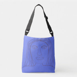 girl abstract drawing art crossbody bag