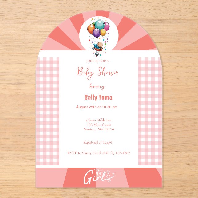girl  acrylic invitations (Front)