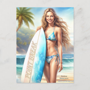 Girl Action Point Break Postcard