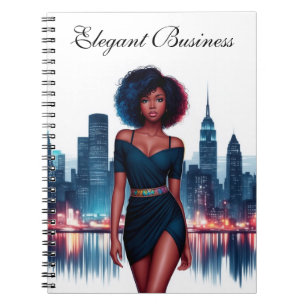 Girl African stylish Afro hair fashion business  Notebook