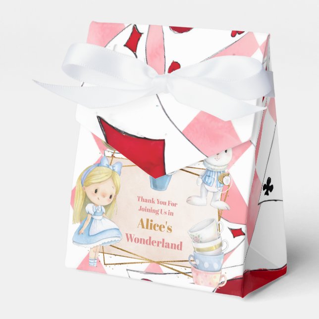 Girl Alice in Wonderland Birthday Tea  Favour Box (Front Side)