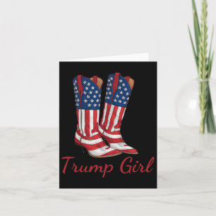 Girl American Flag Vote Trump Girl Republican Cowg Card