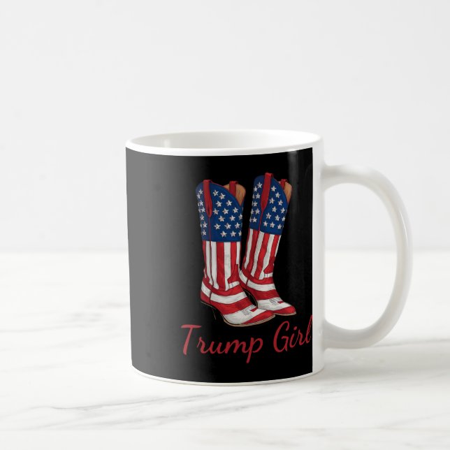 Girl American Flag Vote Trump Girl Republican Cowg Coffee Mug (Right)