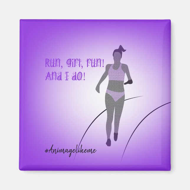 Girl Amputee Runner Magnet (Front)