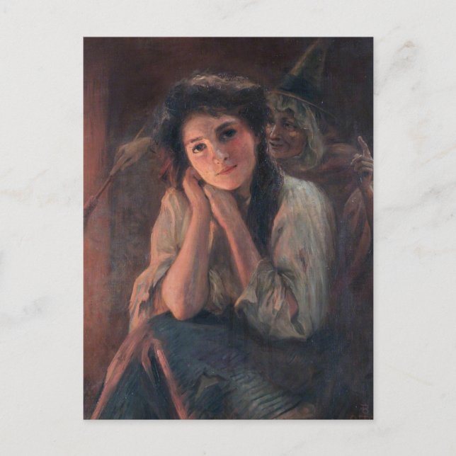 Girl and a Witch by Beatrice Offor Postcard (Front)
