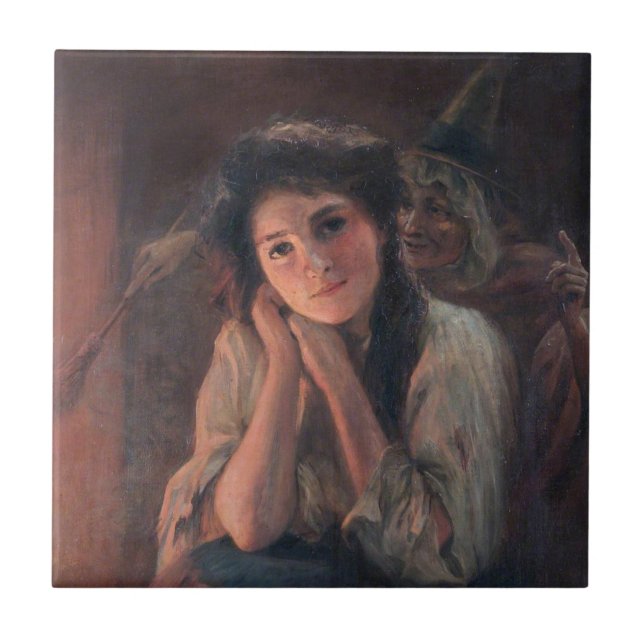 Girl and a Witch by Beatrice Offor Tile (Front)