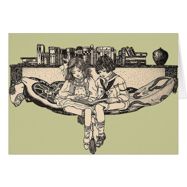 Girl and Boy Reading (Front Horizontal)