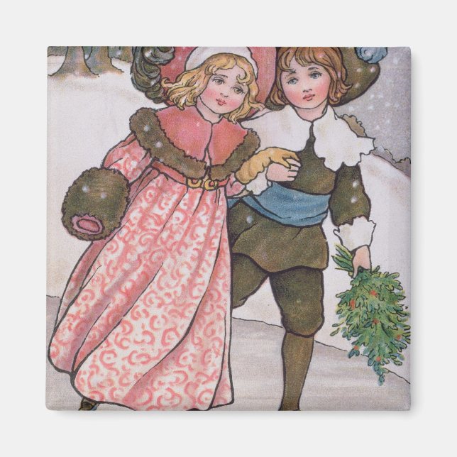 Girl and Boy Skating Magnet (Front)