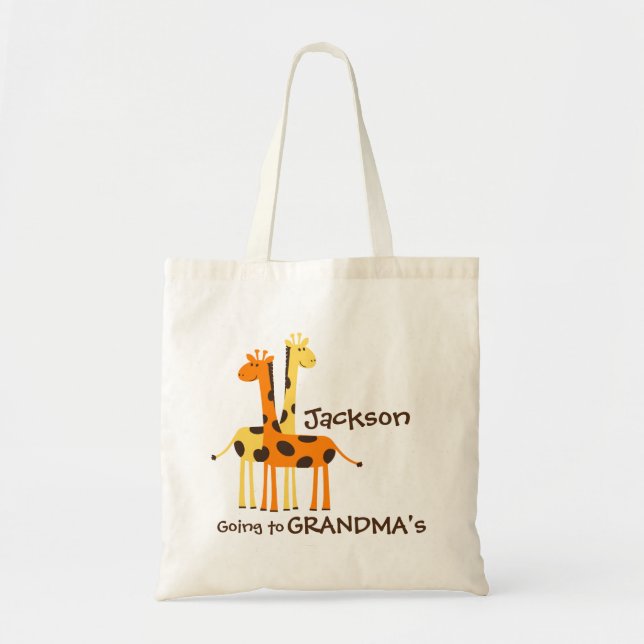 Girl and Boys Going to Grandma Bag-Giraffes Tote Bag (Front)