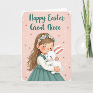 Girl And Bunny Friendship Card