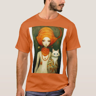 Girl and Cat 6 T-Shirt