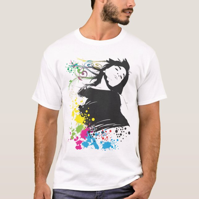 Girl and Colours. T-Shirt (Front)