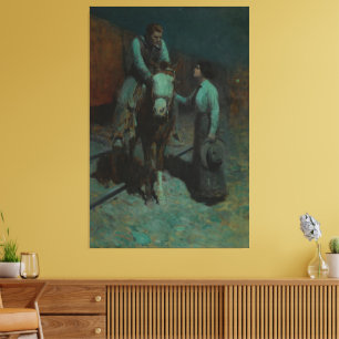 Girl And Cowboy Canvas Print