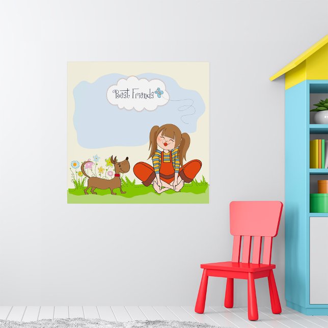 Girl And Dog Best Friends Poster (Creator Uploaded)