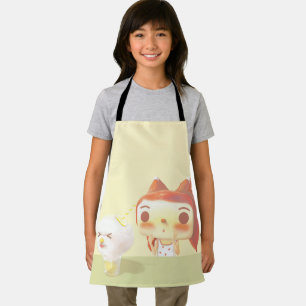 Girl and Dog Soda Illustration Apron