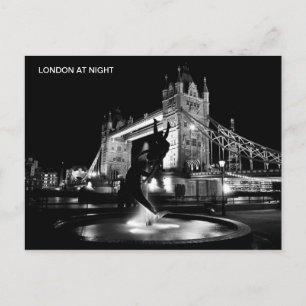 Girl And Dolphin Statue And Tower Bridge Postcard