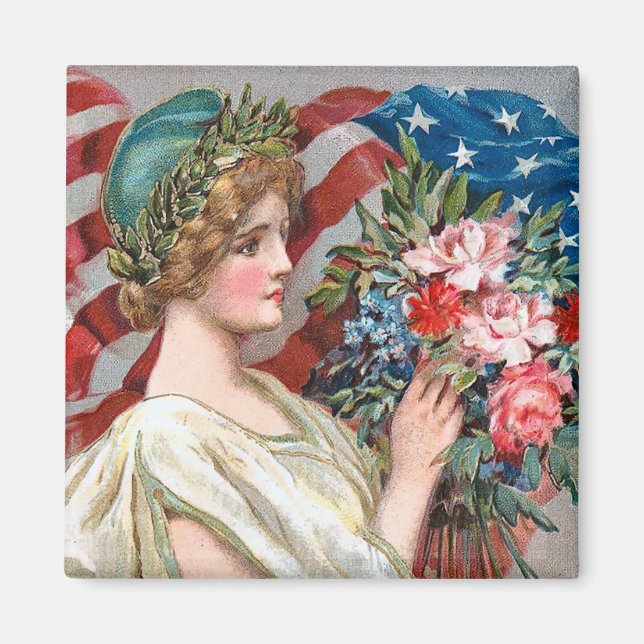 Girl and Flag_002 Magnet (Front)