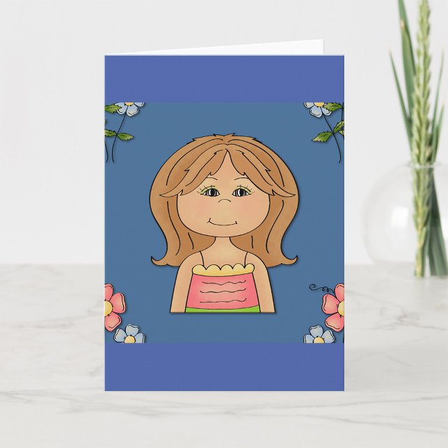 Girl And Flowers Card (Creator Uploaded)