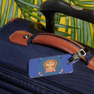 Girl And Flowers Luggage Tag