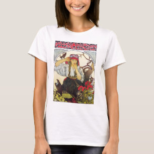 Girl and Geranium, Mucha T-Shirt