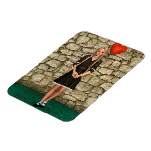 Girl and Heart Magnet