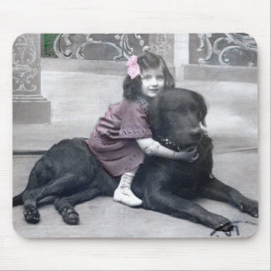 Girl and her Dog Mouse Mat