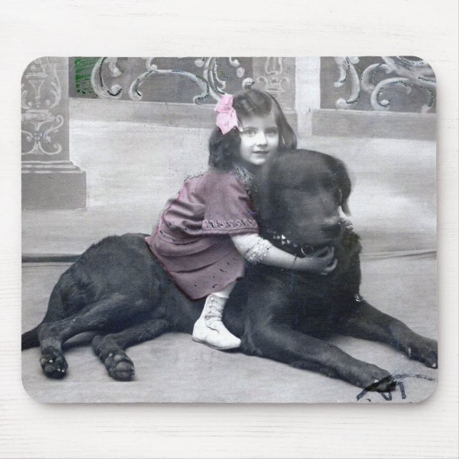Girl and her Dog Mouse Mat (Front)