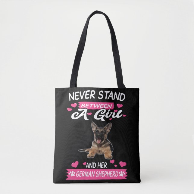 Girl And Her German Shepherd Tote Bag (Front)