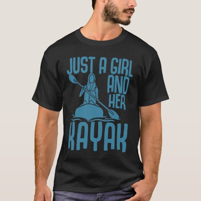 Girl And Her Kayak  Kayaking Kayaker Boating Graph T-Shirt (Front)