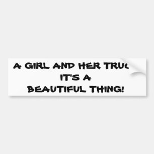 Girl and Her Truck Bumper Sticker