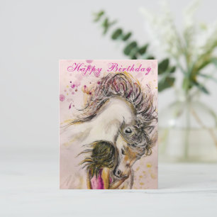 Girl and Horse Birthday Card