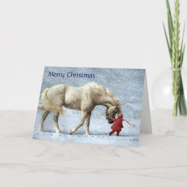Girl and Horse Christmas Card (Front)