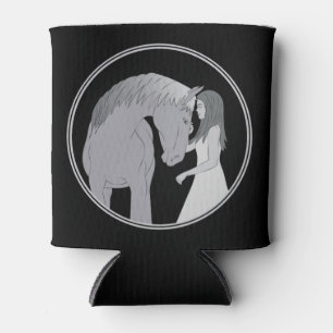 Girl and Horse Horseriding Equestrian Can Cooler