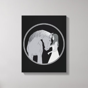Girl and Horse Horseriding Equestrian Canvas Print