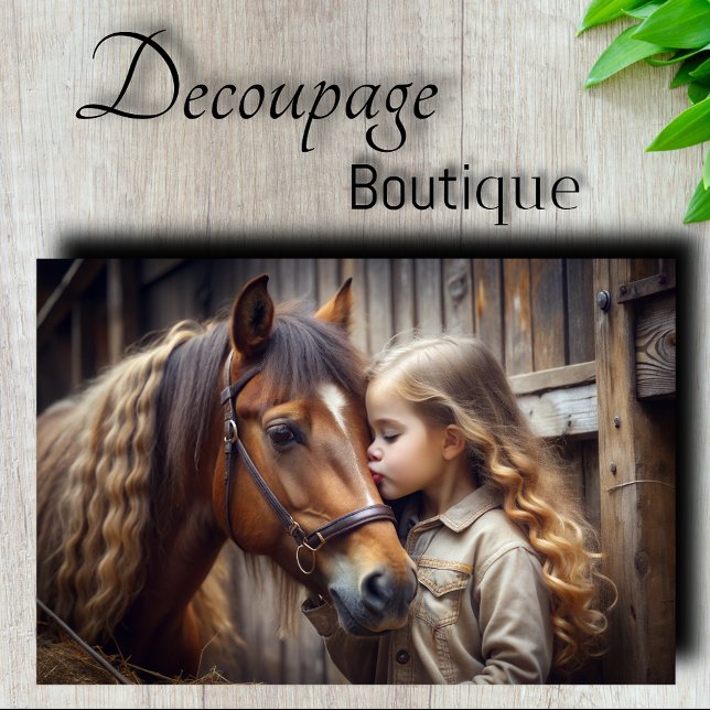 Girl and Horse Kiss Decoupage Tissue Paper (Girl and Horse Kiss Decoupage Tissue Paper)