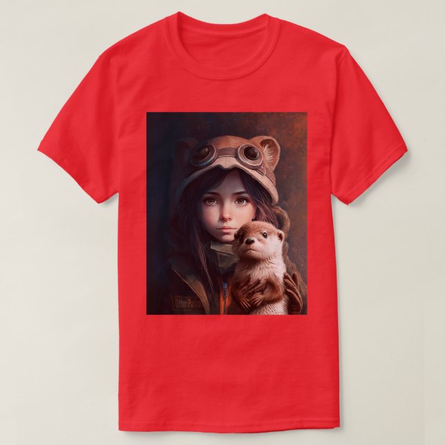 Girl and otter T-Shirt (Design Front)